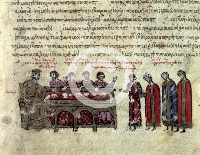 Prediction on the Emperor Michael II, Miniature in 'Scylitzes Matritensis' (facsimile edition of …