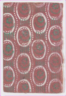 Sheet with oval and dot pattern, 19th century. Creator: Anon.