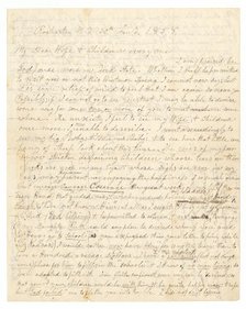Letter written by John Brown and Frederick Douglass to Brown's wife and children, January 30, 1858. Creators: Frederick Douglass, John Brown.