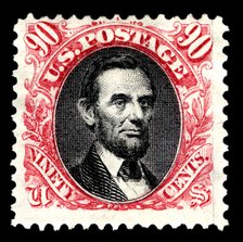 90c Abraham Lincoln re-issue single, 1875. Creator: National Bank Note Company.
