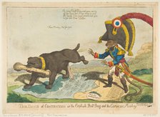 The Bone of Contention or the English Bull Dog and the Corsican Monkey, June 14, 1803. Creator: Charles Williams.