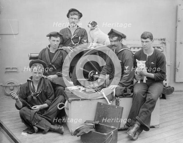 U.S.S. New York, ship's tailor, between 1893 and 1901. Creator: William H. Jackson.