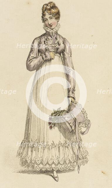 Fashion Plate (Walking Dress), 1817. Creator: Rudolph Ackermann.