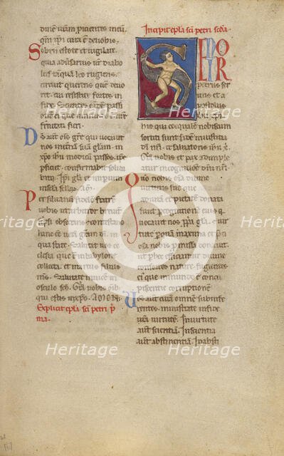 Inhabited Initial S; New Testament, late 12th century. Creator: Unknown.