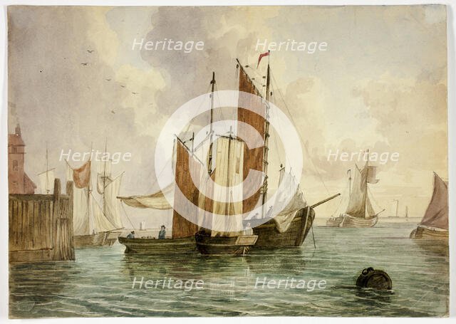 Congregation of Ships in Port, 1800-1899. Creator: Unknown.