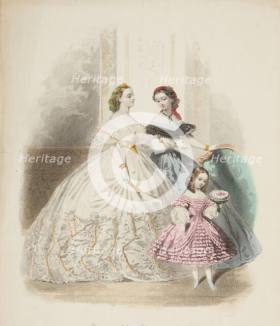 Fashion plate - Journal des Demoiselles II, 1861. Creator: Gilquin & Dupain.