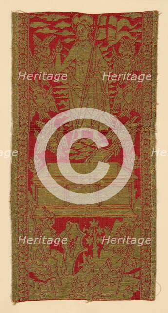 Fragment (From an Orphrey Band), Italy, 15th century. Creator: Unknown.