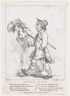 Drunken Lovers, March 15, 1798., March 15, 1798. Creator: Thomas Rowlandson.