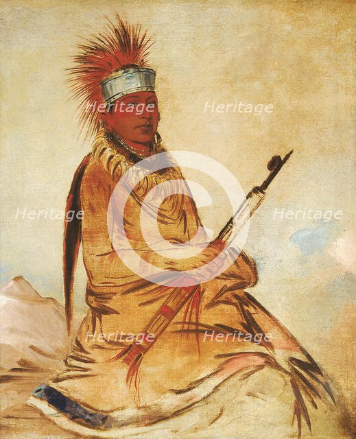 W'y-ee-yogh, Man of Sense, a Brave, 1832. Creator: George Catlin.