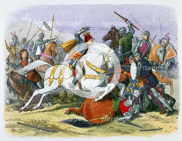 Illustration of Richard III at the Battle of Bosworth, 19th century. Artist: James William Edmund Doyle