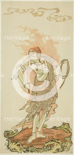 The Actor Ichikawa Danjuro V as the Buddhist Deity Fudo in the Final Scene from Part On..., c. 1771. Creator: Shunsho.
