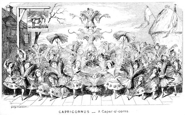 'Capricornus - a Caper-o'-corns', 19th century.Artist: George Cruikshank