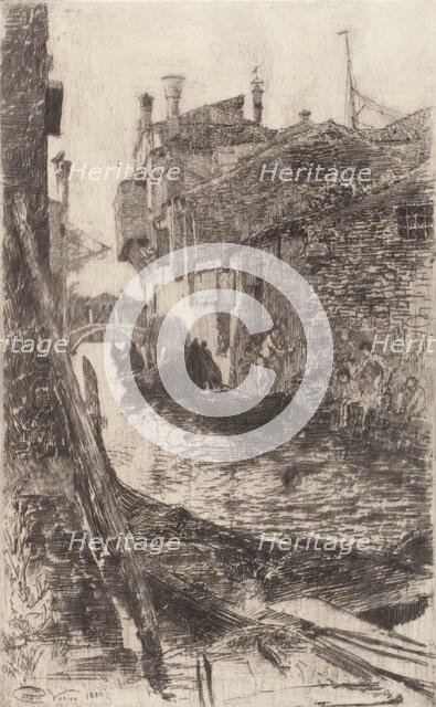 A Venetian Canal, 1880. Creator: Charles Abel Corwin.