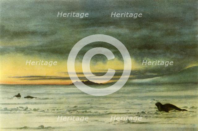 'Looking North in McMurdo Sound', 1911, (1946).  Creator: Edward Wilson.