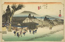 Ishibe: Megawa Village (Ishibe, Megawa no sato), from the series "Fifty-three ..., c. 1833/34. Creator: Ando Hiroshige.