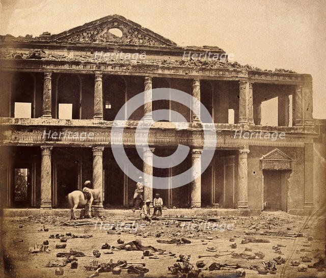 Lucknow, India: the Secundra Bagh interior showing damage done during the Indian Rebellion..., c1858 Creator: Felice Beato.