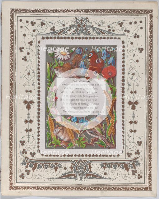 Valentine, 1874. Creator: Catherine Greenaway.