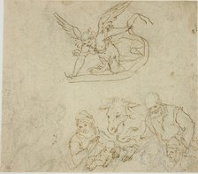 Nativity (recto); Virgin and Child, Angel (verso), 1570/1603. Creator: Filippo Bellini.