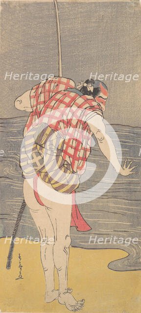 The Actor Otani Hiroemon III as Man Ready to Wade into the Sea with a Drawn Sword, ca. 1775. Creators: Shunsho, Otani Hiroemon.
