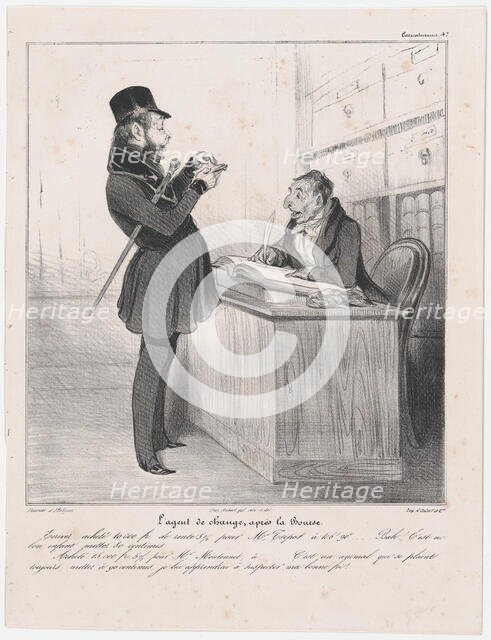 Plate 47: L'agent de change, après la Bourse, 1838 Creator: Honore Daumier.