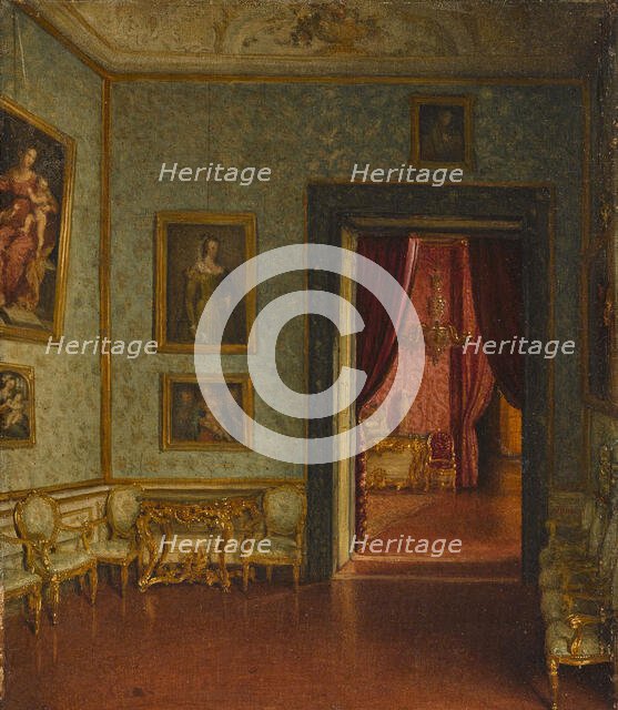 Palazzo Colonna. View to the Sala del Trono. Creator: Heuss, Eduard (Franz Eduard) von (1808-1880).