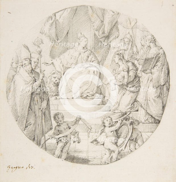 Nobility Presenting an Infant to Venice, 1709-87. Creator: Francesco Zugno.