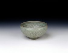 Celadon bowl with inlaid design of storks amid clouds, Koryo dynasty, Korea, 13th century. Artist: Unknown