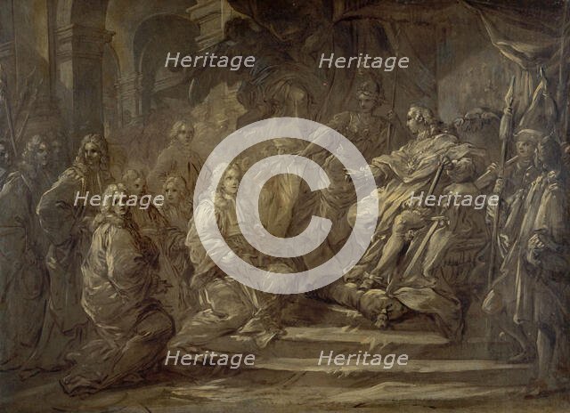 Louis XV recevant le corps de la Ville à l'occasion de la publication de la paix de 1739. Creator: Carle van Loo.