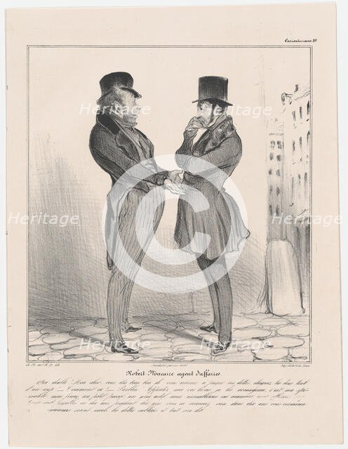 Plate 39: Robert Macaire agent d'affaires, 1838.  Creator: Honore Daumier.
