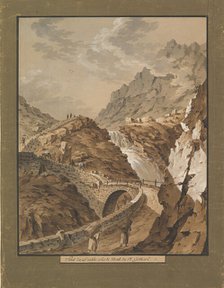 Devil's Bridge toward the Gothard Mountain in Switzerland, 1785-1824. Creator: Xaver Triner.