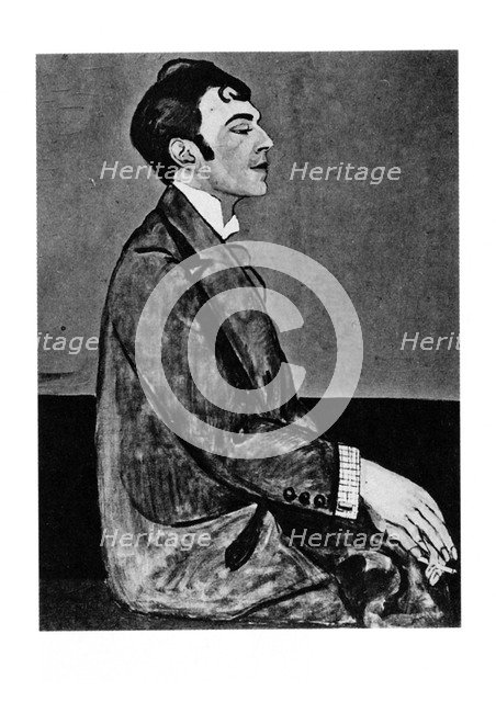 Portrait of the poet Osip Mandelstam (1891-1938). Artist: Zelmanova-Tchudovskaya, Anna Mikhaylovna (ca. 1890-1948)