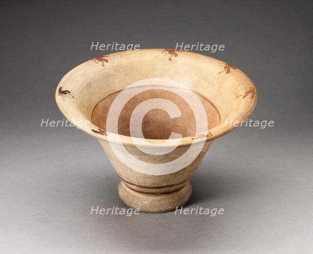 Flaring Bowl Depicting Abstract Birds on the Inner Rim, 100 B.C./A.D. 500. Creator: Unknown.