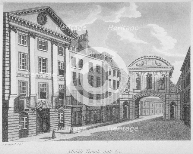 Gate House, Middle Temple, City of London, 1800. Artist: Anon