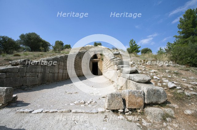 The Treasury of Atreus (Tomb of Agamemnon), Mycenae, Greece. Artist: Samuel Magal