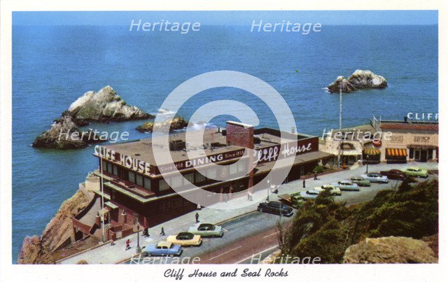 Cliff House and Seal Rocks, San Francisco, California, USA, 1957. Artist: Unknown