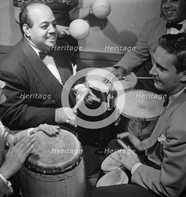 Portrait of Noro Morales and Humberto López Morales, Glen Island Casino(?), N.Y., ca. July 1947. Creator: William Paul Gottlieb.
