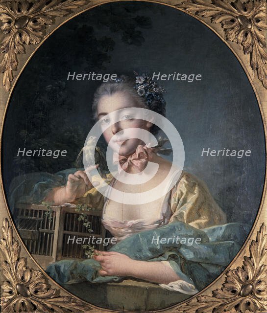 Portrait présumé de Marie-Emilie Baudouin, fille du peintre, c.1758 — 1760. Creator: Francois Boucher.