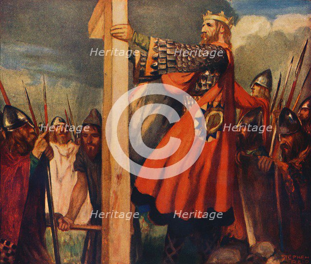 'Saint Oswald at Hevenfelth', 1912. Artist: Unknown.