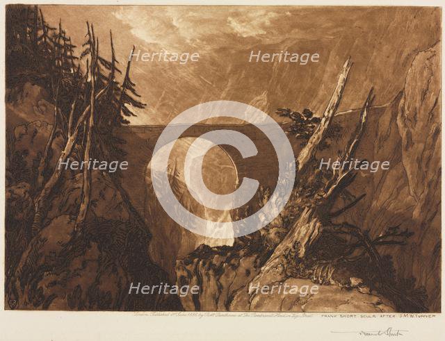 Little Devil's Bridge, 1886. Creator: Frank Short (British, 1857-1945); Robert Dunthorne, London.