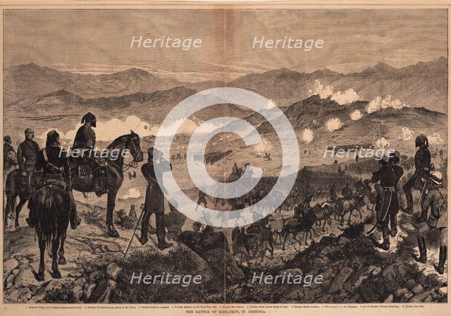 The Battle of Kizil-Tepe on June 25, 1877, 1877. Artist: Anonymous  
