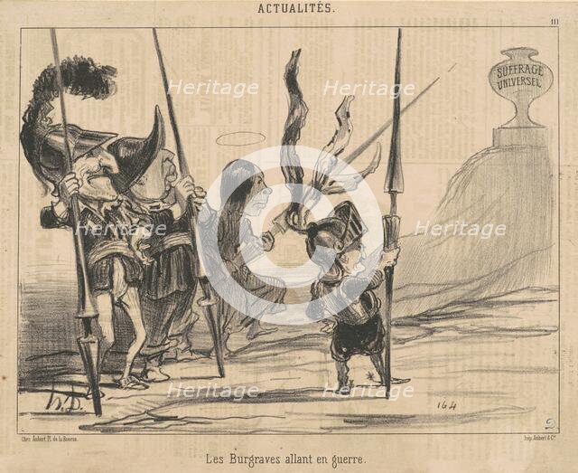 Les burgraves allant en guerre, 19th century. Creator: Honore Daumier.
