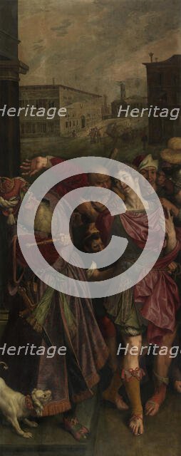 Sebastian of Rome Being Captured by Diocletian, 1575. Creator: Ambrosius Francken I.