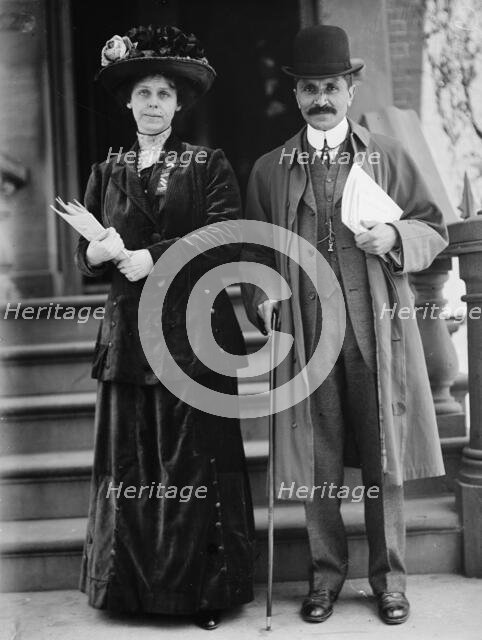 Khan, Mirza Ali Kuli - Charge of Persia. with Mme. Khan, 1911. Creator: Harris & Ewing.