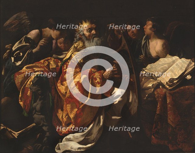 King David playing his harp.