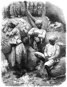 A cotton market in Bombay, India, 19th century. Artist: Unknown