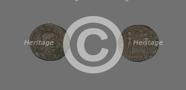 Follis (Coin) Portraying Emperor Constantine II as Caesar, 333-335. Creator: Unknown.