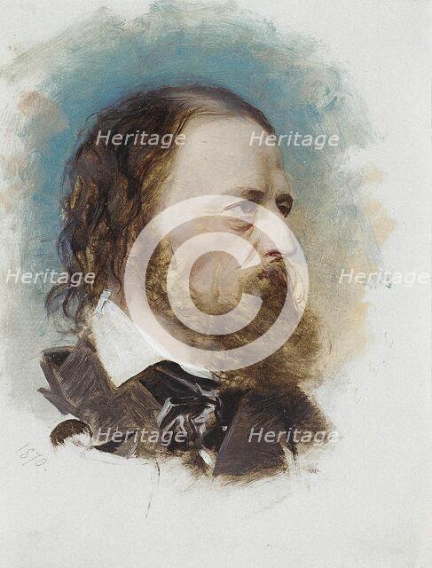 Portrait of Alfred, Lord Tennyson (1809-1892), 1870. Creator: Anonymous.