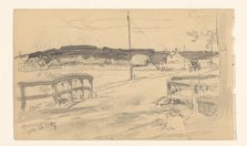 Landscape with bridge and farms near Son, 1887. Creator: Jan Hoynck van Papendrecht.