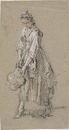 Study of a Young Woman with a Watering Jug, n.d. Creator: Nicolas Lancret.