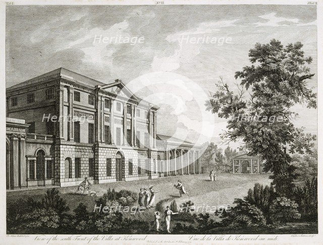 'View of the South Front of the Villa at Kenwood', late 18th or early 19th century. Artists: Giovanni Vitalba, Benedetto Pastorini.